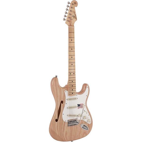 Elektrische gitaar SX SST/ASH-HNA ASH Series Hollow Body Naturel