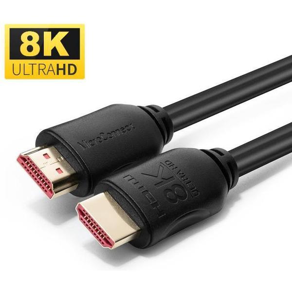 8k hdmi kabel - hdmi 2.1- 8k - 8k hdmi kabel - 1 meter - Zwart - Microconnect