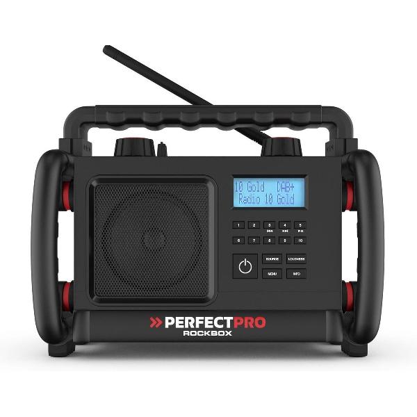 PerfectPro ROCKBOX - Bouwplaats Radio - DAB+ & FM - Bluetooth - AUX - Oplaadbaar - RBX3