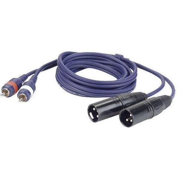 DAP Audio XLR naar RCA Kabel 1,5m - 2x XLR Male naar 2x RCA (Tulp) overgangskabel - 1,5m