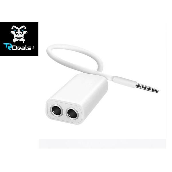 TR Deals | Audio splitter WIT 3.5mm AUX - Luister samen muziek met 1 aansluiting |Geschikt voor iPhone / iPod / iPad / Samsung / Apple