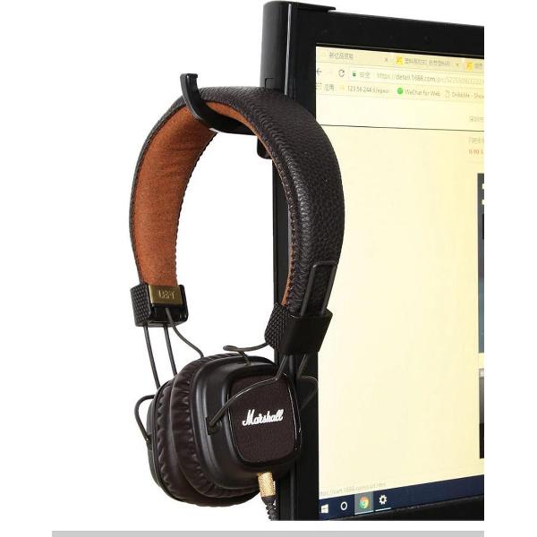 Koptelefoon houder - headphone - haak - ZWART - koptelefoon stand - standaard koptelefoon - koptelefoonhaak - bureau - gaming headphone - monitor - beeldscherm - koptelefoon haak - Equantu®️