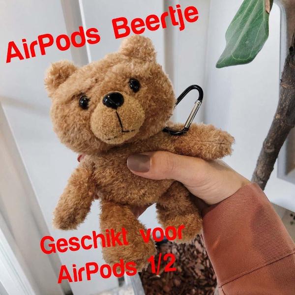 AirPods 1/2 Case Teddy Beertje | Beschermhoes voor AirPods 1/2 | AirPods Hoesje Teddy Beer Lichtbruin | Smartphonica