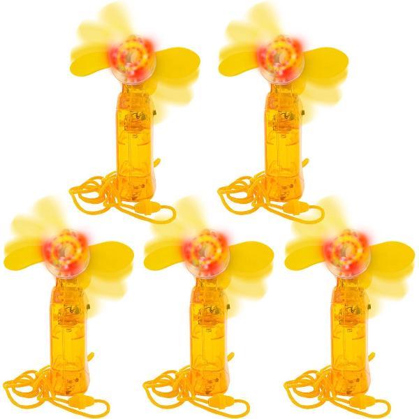 Ventilator met lichteffect - handmodel - 5 stuks - lichtgevende gadgets - Ideaal voor festival of disco