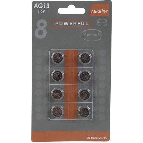 POWERFUL knoopcell batterij - 8 stuks - AG13 LR44