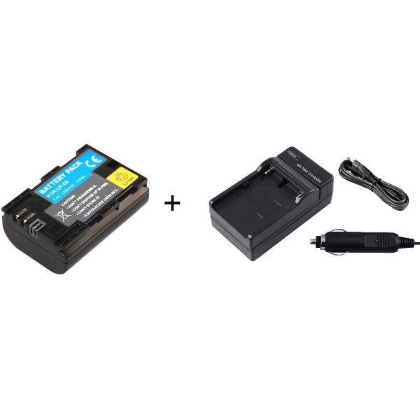 Accu LP-e6 plus LP-E6 oplader voor Canon | Accu-shop.nl Huismerk