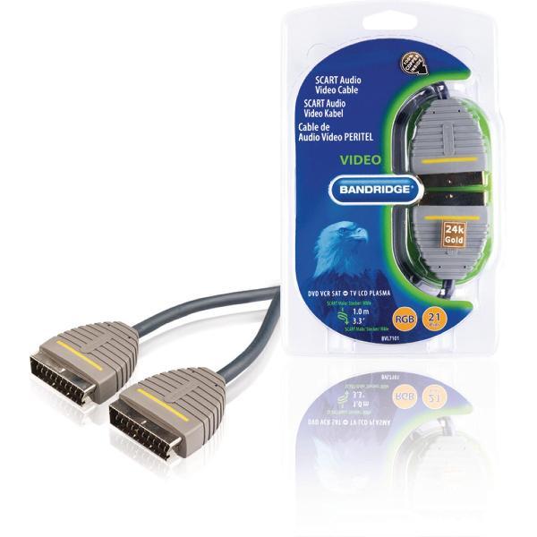 Bandridge BVL7101 Scart Audio/Video kabel - RGB / 21 pins - 1 meter