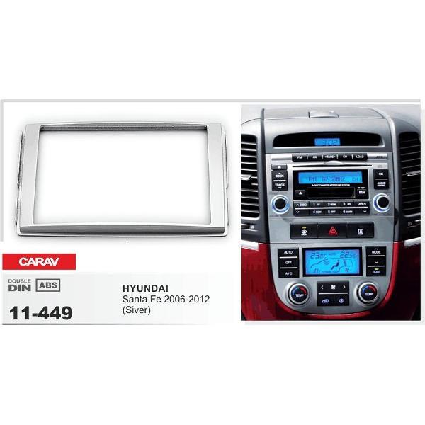 2-DIN HYUNDAI Santa Fe 2006-2012 (Siver) afdeklijst / installatiekit Audiovolt 11-449