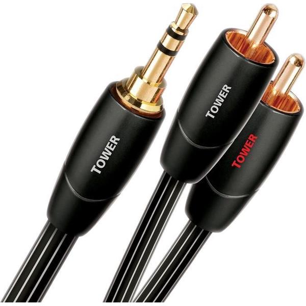 AudioQuest Tower 3.5mm - 2XRCA 16m (mini jack naar tulp verloopkabel)