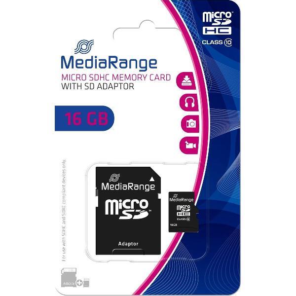 Mediarange - Micro Sd 16gb (Class 10) Met Adapter