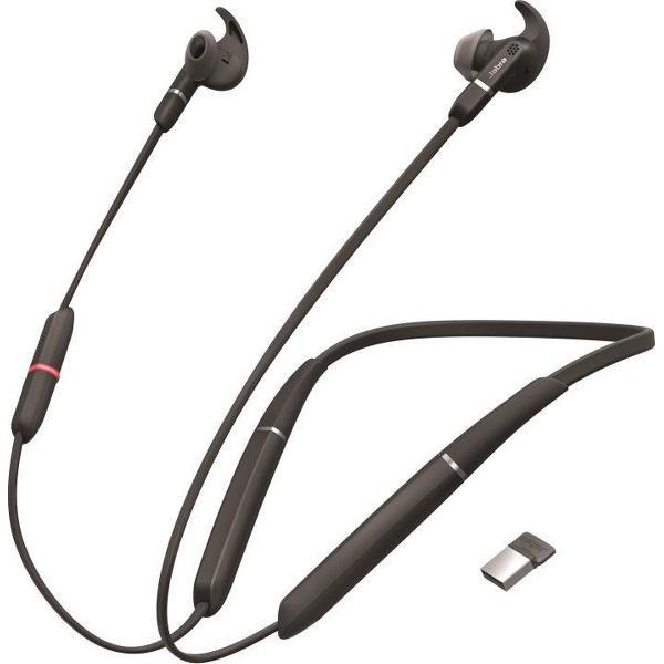 Jabra Evolve 65e UC & Link 370 Headset In-ear, Neckband Bluetooth Zwart
