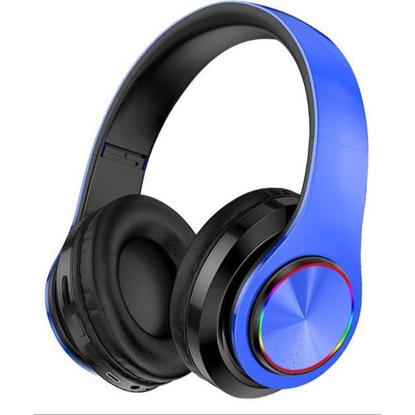 Pro-Care Excellent Quality™ Wireless Bluetooth over-ear Headset met LED verlichting - Microfoon - Active Noise Reduction - FM en SD card mogelijkheid. Kleur Blauw.