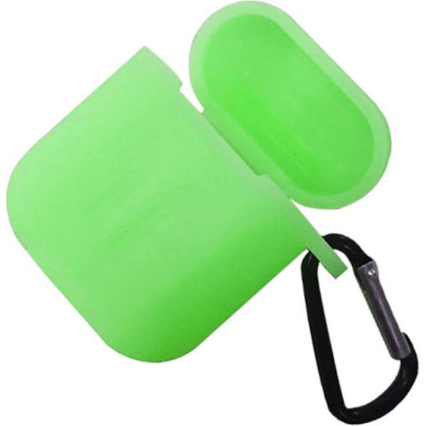 Apple AirPods - Siliconen Hoesje Case Cover - Glow in the Dark - Geschikt voor AirPods 1/2 - Kleur Groen