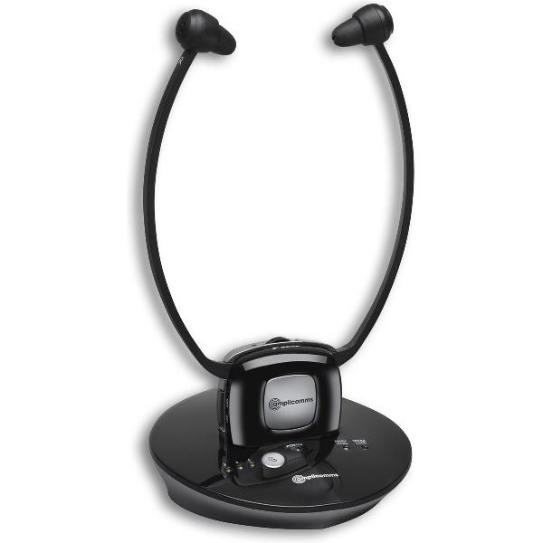 Amplicomms TV2500S, gebruiksvriendelijke -, draadloze TV-koptelefoon | kristalhelder stereogeluid.