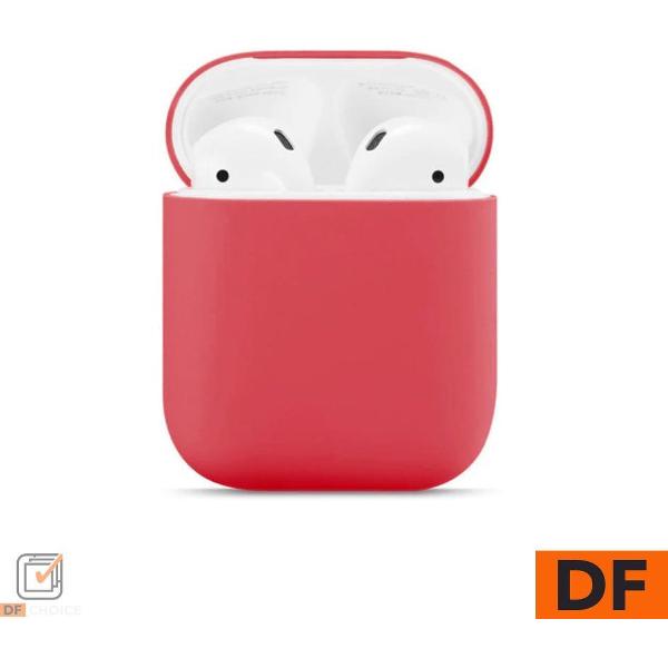 Airpods Siliconen Beschermhoes - Mat Rood | Airpods 1 / 2