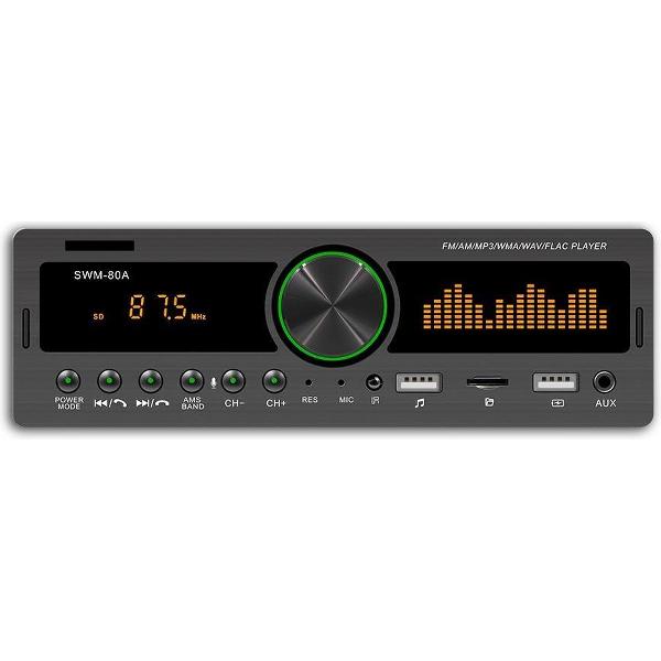 TechU™ Autoradio T48 – 1 Din + Afstandsbediening – Bluetooth – USB – AUX – SD – FM en AM radio – Handsfree bellen – Stembediening