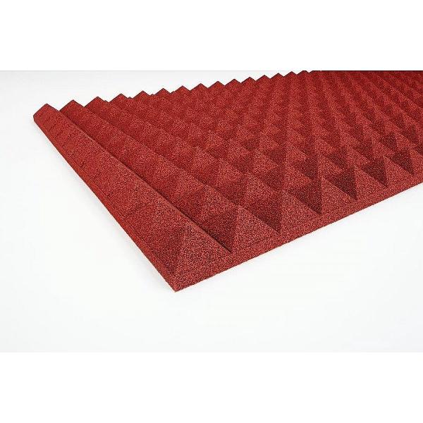 Geluidsisolatie Piramide Rood Gekleurd 100x50x3cm