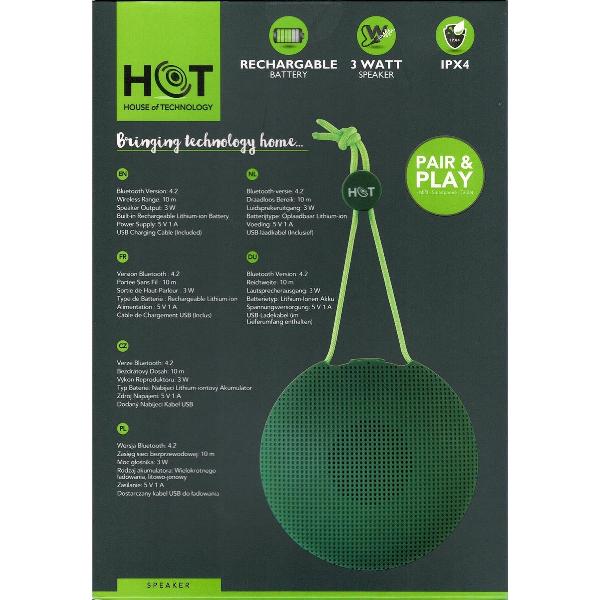 HOT - Bluetooth IPX4 Speaker - Pair & Play - Green