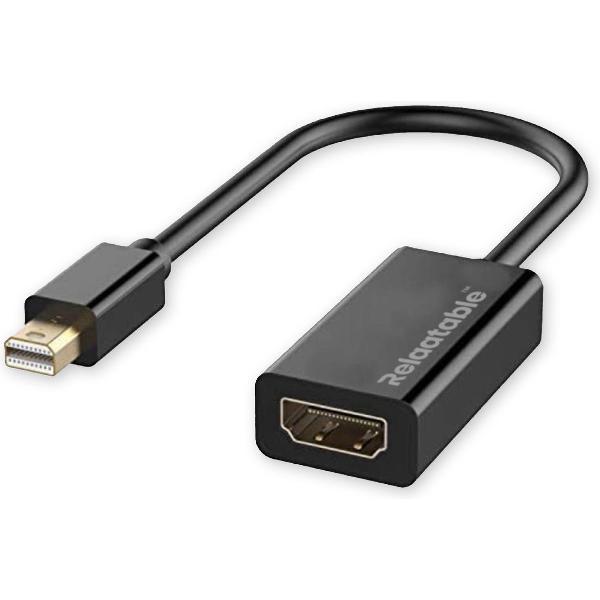 Relaatable® Mini Displayport naar HDMI - Zwart – Thunderbolt naar HDMI converter – Mini DP Hub – Full HD en 4K – Geschikt voor o.a. Macbook, Surface, Lenovo, Dell XPS