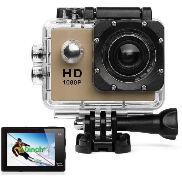 Sports FULL HD Camera DV (waterresistant) 1080p Actioncam Accessoires - Bruin