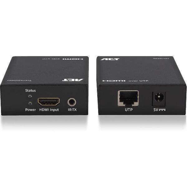 HDMI Extender set via een enkele UTP kabel, max. 60m, met IR-set - ACT AC7810