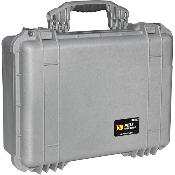 Peli 1520 Waterdichte Camerakoffer Zilver met Foam Interieur