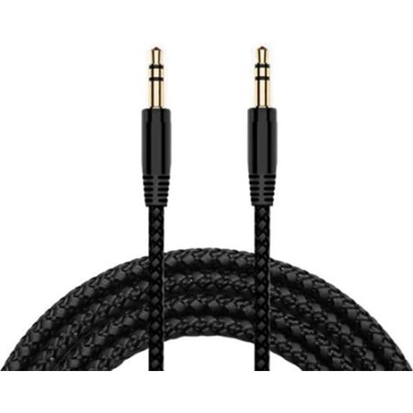 Aux Kabel - 3.5 MM Mini Jack To Mini Jack Verlengsnoer - Male To Male - Voor Auto/Mobiel/Stereo/TV/Computer - Gold-Plated - Nylon - 5 Meter