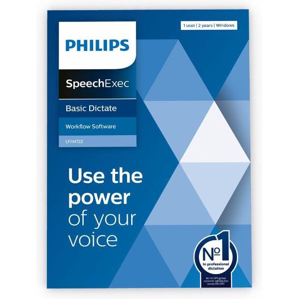 Philips SpeechExec Basic Dictate-software 11 LFH4722, abonnement voor 2 jaar