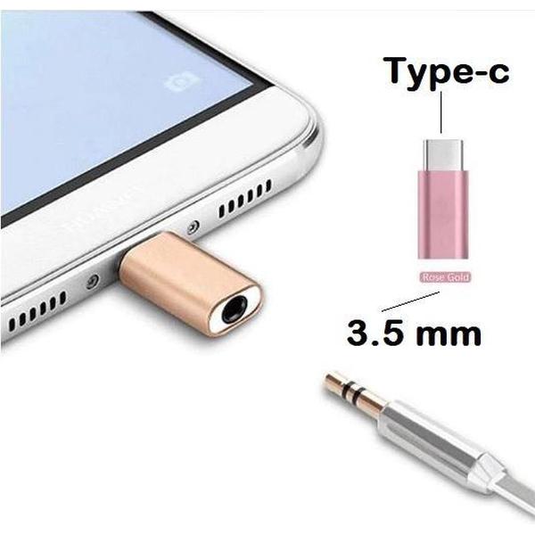 3.5mm Jack Koptelefoon Kabel Type-C naar USB C naar 3.5 Mm AUX Hoofdtelefoon Adapter voor Huawei Mate 20 lite P20 Pro Htc voor Xiao mi mi Rose goud