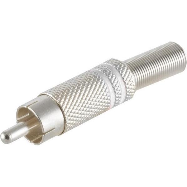 S-Impuls Tulp (m) audio/video connector - tot 6mm - metaal / wit