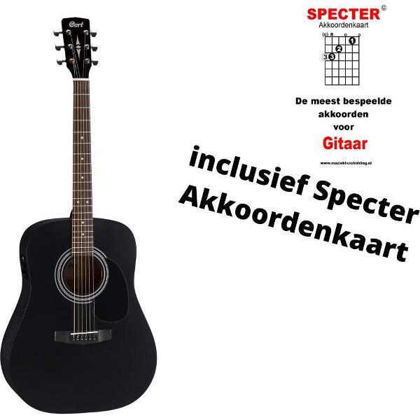 CORT Folkgitaar Semi akoestische gitaar met handige akkoordenkaart