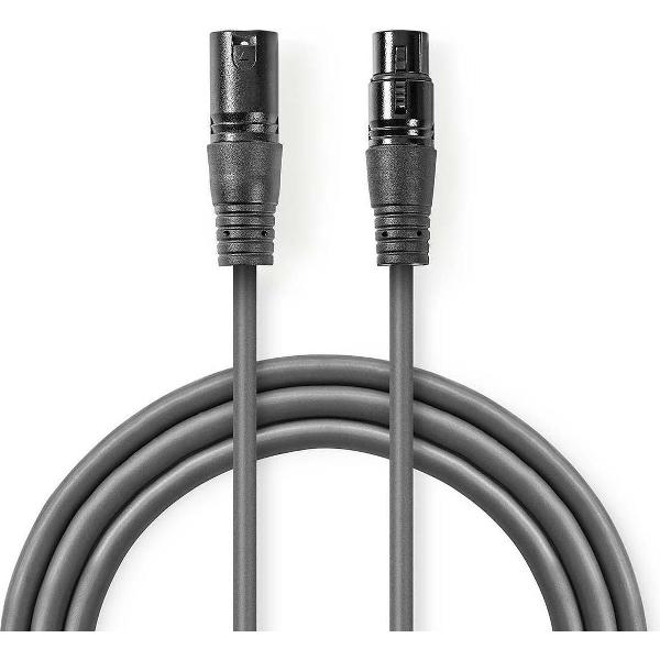 Nedis 3-pins XLR (m) - 3-pins XLR (v) DMX kabel - 5 meter