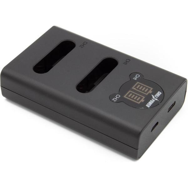 ChiliPower Olympus Li-90B / Li-92B dubbellader voor 2 camera accu's (tegelijk)