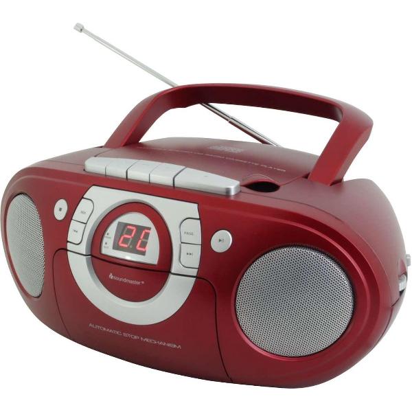 Soundmaster SCD5100RO CD boombox met radio en cassettespeler rood