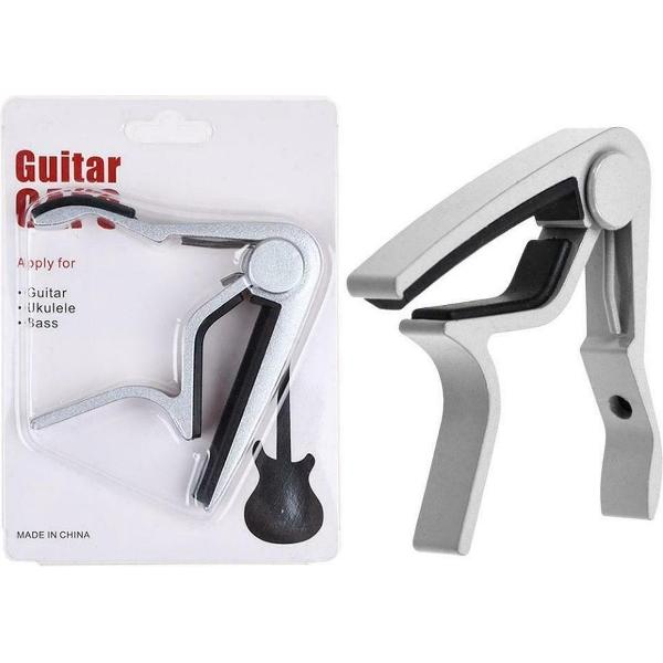LUXE Aluminium Gitaar Capo - Professionele Capo - Gitaar Klem - Gitaarklem - Guitar Capo - Elektrische gitaar -Gitaarcapo - Akoestische Gitaar - Klassieke Gitaar - Capodaster - ZILVER