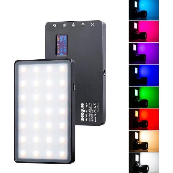 Weeylite RB08P - RGB LED Lamp - Pocket size - Fotografie - Videografie - On camera - Camera - Light - YouTube - TikTok - Vlog - Livestream - Zoom - Video - Studiolamp - Light Panel - Licht Paneel