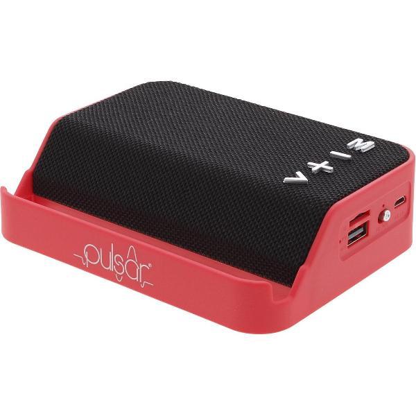 Pulsar FBRC-2576206 | Draagbare Bluetooth Speaker/Luidspreker + Telefoonhouder - Red