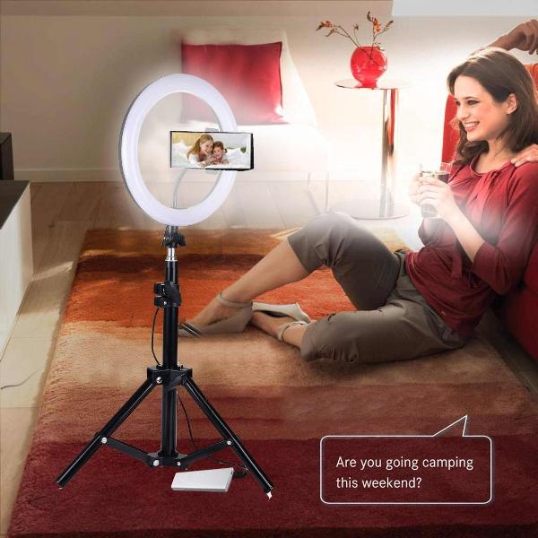 EaglePatent® Ringlamp met statief - USB - TikTok lamp - Ringlight - flitser - Ring lamp - Vlog - Make-up light - Studiolamp