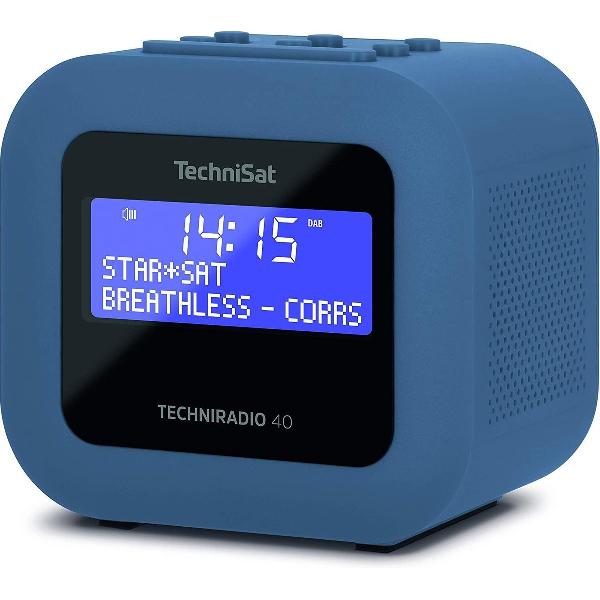 Techniradio 40 DAB+ wekkerradio met USB laadfunctie - blauw/grijs