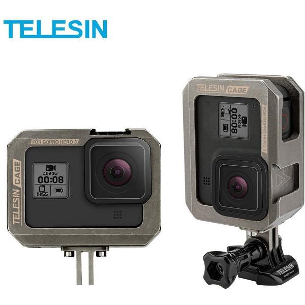 PRO SERIES Frame Behuizing Case Verticale/Horizontale Bumper Aluminium voor GoPro Hero (2018) 5 / 6 en 7 Black