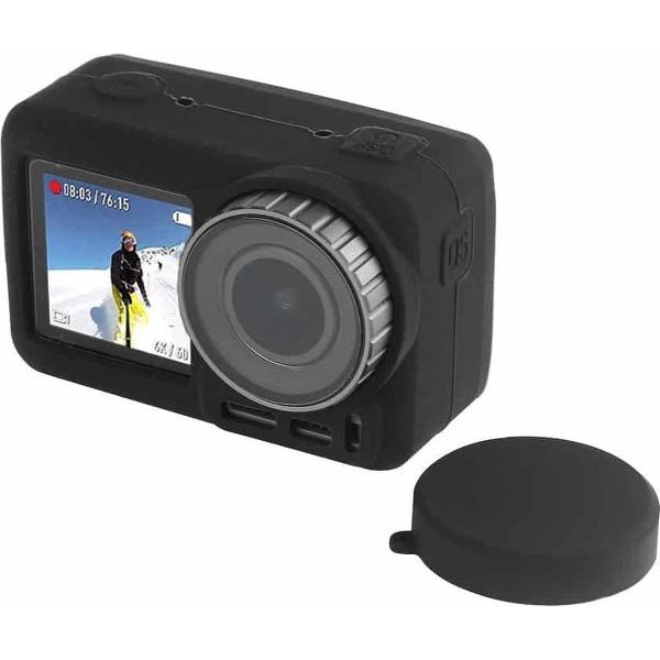 PULUZ siliconen beschermhoes met lensafdekking voor DJI Osmo Action (zwart)