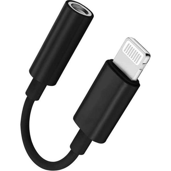 Adapter voor Apple iPhone 11/X/9/8/7 - Lightning naar jack 3 5mm - AUX naar Lightning - Met DAC chip - Geschikt voor iPhone 11- zwart