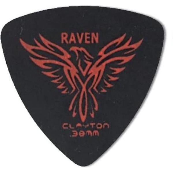 Clayton Black raven rounded triangle plectrums 0.38 mm 6-pack