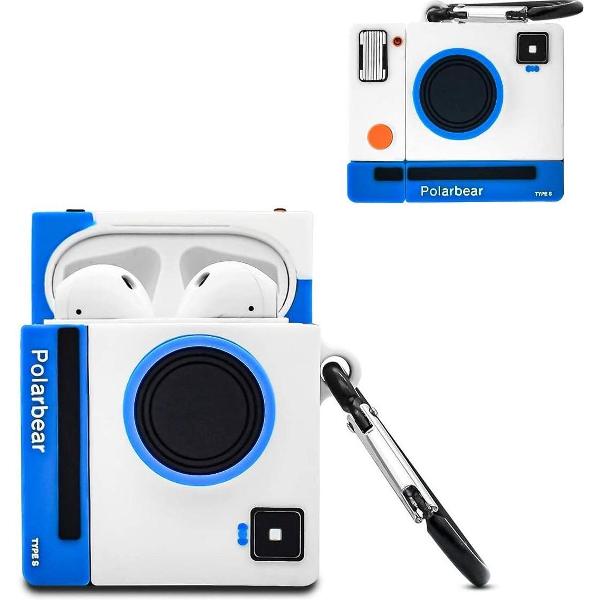Airpod case camera hoesje blauw