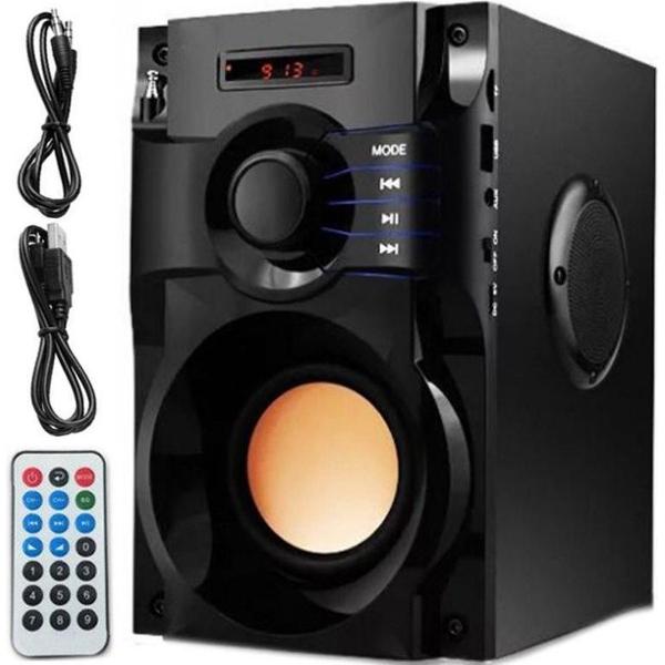 Draadloze Bluetooth FM stereo luidspreker - SD AUX - zwart-zilver