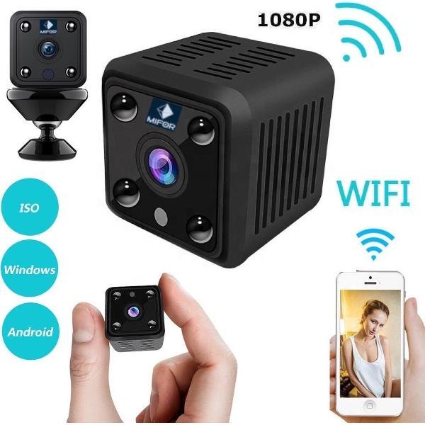 MIFOR® Spy Camera 1080P Full HD met WIFI en Nightvision incl. USB-adapter - Beveiligingscamera voor binnen en buiten - Verborgen mini spycam - IP Smart camera met geluidsopname
