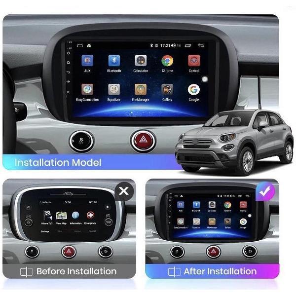 GRATIS CAMERA! Fiat 500X 2014-2021 Android 10 navigatie Bluetooth USB WiFi 2+32GB
