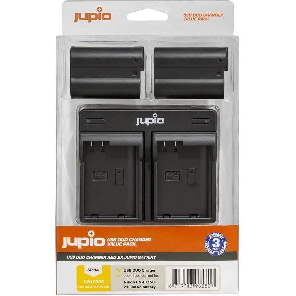 Jupio Value Pack: 2x Battery EN-EL15C 2100mAh + USB Dual Charger