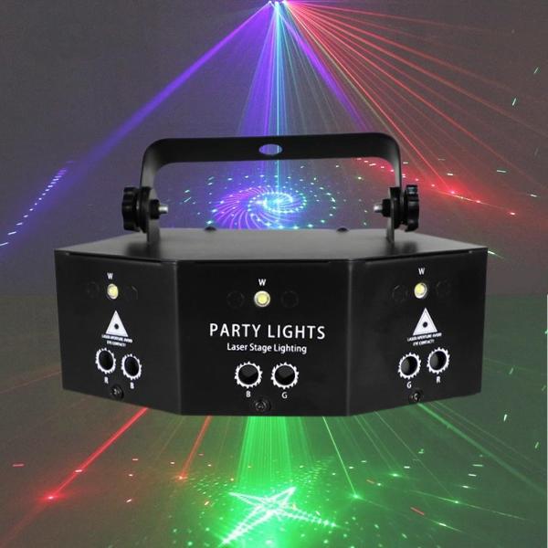 6 Laser 3 strobe - laser - Stroboscoop - Discolamp - DJ lamp - Feestverlichting - Disco - DMX - Discobal - Discolamp kinderen - Discobol