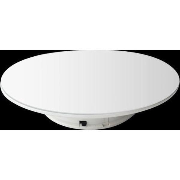 25cm 360 graden elektrisch draaiend spiegeloppervlak Draaitafel Displaystandaard Video-opnamerekwisieten Draaitafel voor fotografie, laad 3kg, aangedreven door batterij (wit)